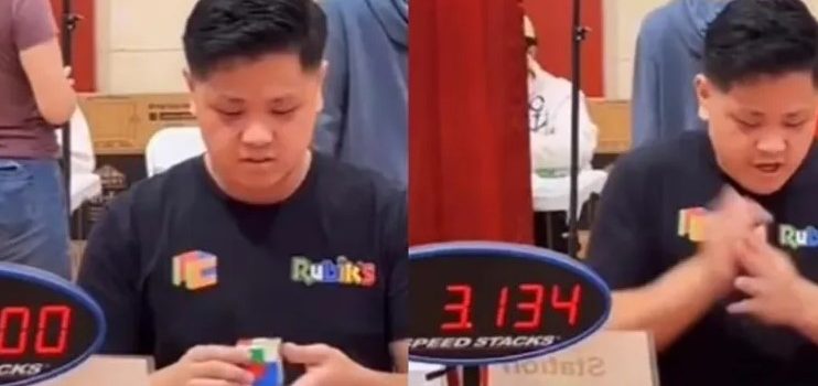 Rompió récord de armado de cubo de Rubik