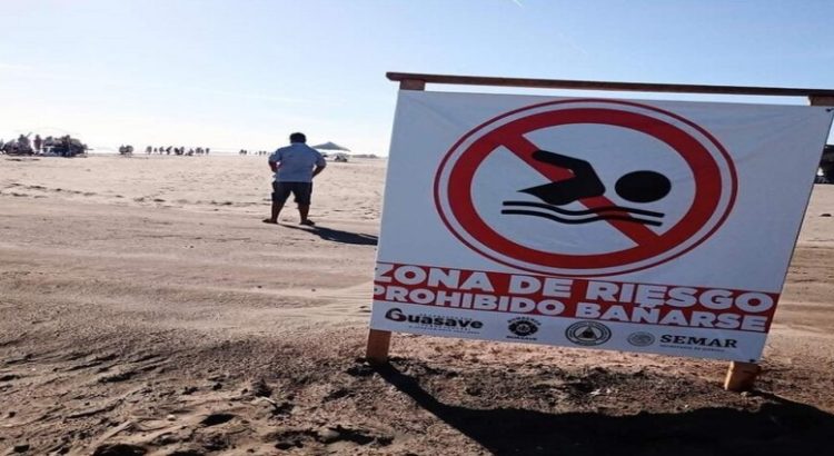 Se prohíbe ingresar a las playas de Guasave por la presencia de “mar de fondo”