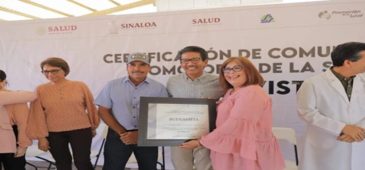 Buenavista es certificada como Comunidad Promotora de la Salud