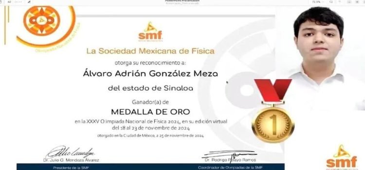 Estudiante del Cetis 108 se lleva medalla de oro en Física