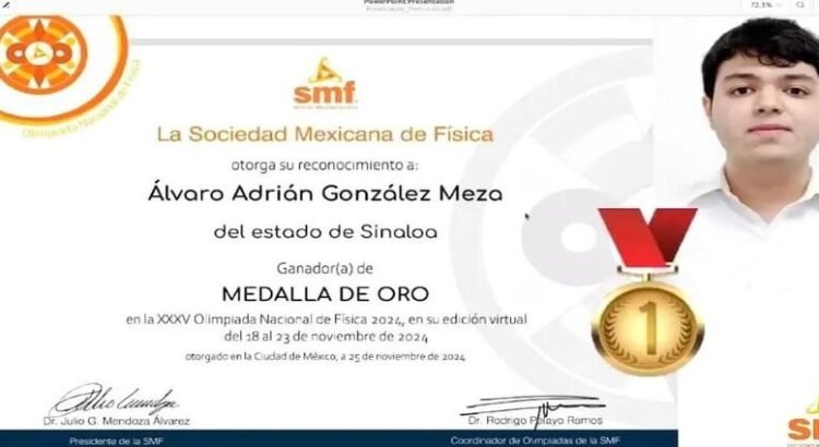 Estudiante del Cetis 108 se lleva medalla de oro en Física