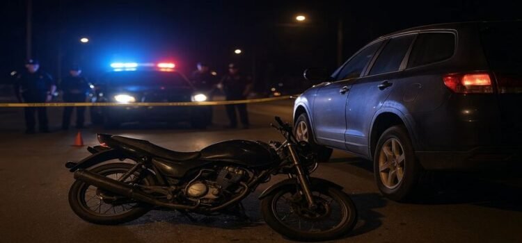 Motociclista impacta contra vagoneta