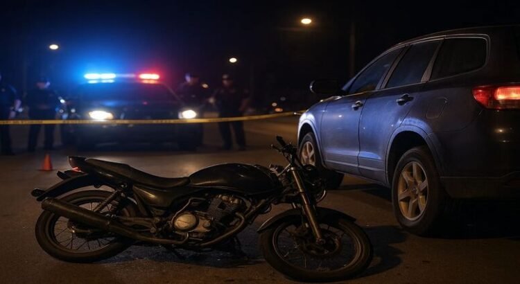 Motociclista impacta contra vagoneta