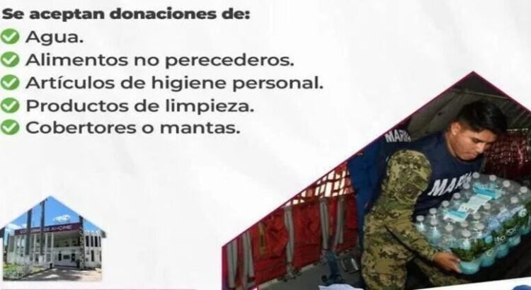 DIF Guasave abre centros de acopio para familias de Veracruz