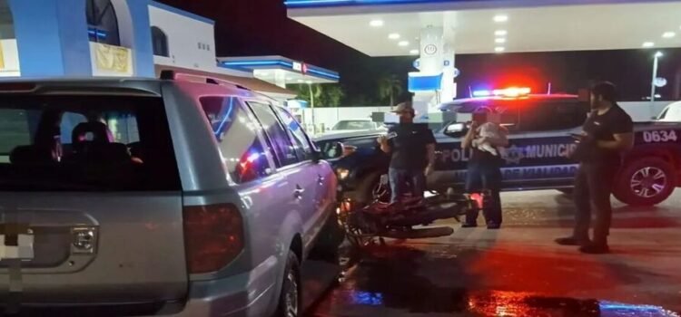 Motociclista lesionado tras choque en la colonia Ángel Flores de Guasave